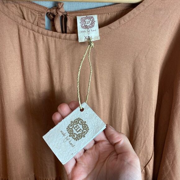 ELF HANDMADE long sleeve Thalia tiered midi dress - Picture 7 of 10